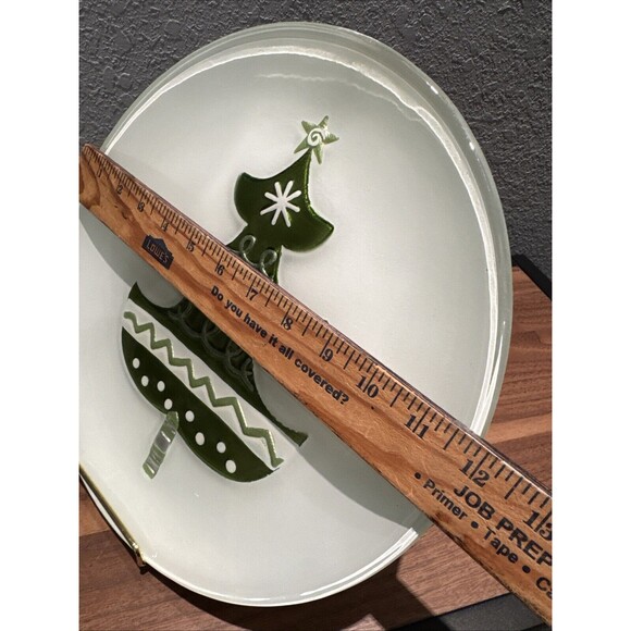 Lori Siebert Silvestri Hand Blown Glass Fusion Green Christmas Tree Plate 12" - Picture 3 of 4